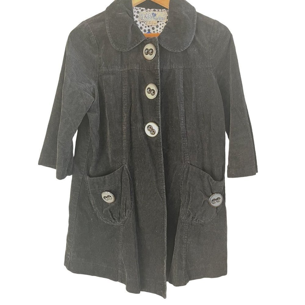 Adorable Jolt Boho Corduroy Black Coat - Picture 5 of 14
